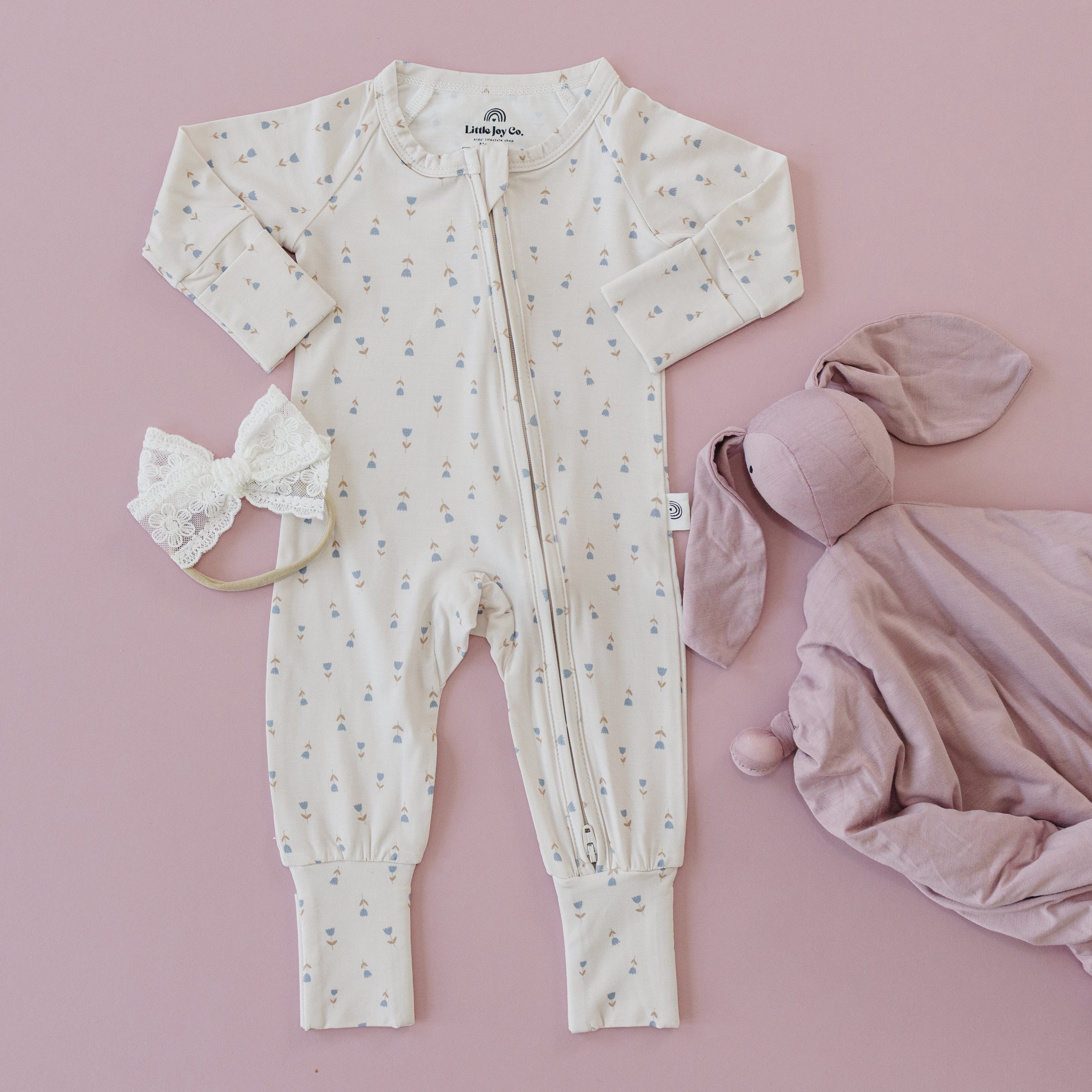 Tiny Tulips Bamboo Zippy Pajamas